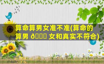 算命算男女准不准(算命的算男 🍀 女和真实不符合)